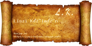 Liszi Kálmán névjegykártya